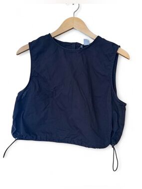 H&M Divided Black Drawstring Cropped Tank